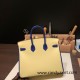 Hermes Birkin 25cm Epsom 1Z/ Jaune Poussin & 7T /Blue Electric Gold Hardware Full Handmade 053 Hermes Birkin 25cm Epsom 1Z/ Jaune Poussin & 7T /Blue Electric Gold Hardware Full Handmade 053