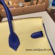 Hermes Birkin 25cm Epsom 1Z/ Jaune Poussin & 7T /Blue Electric Gold Hardware Full Handmade 053 Hermes Birkin 25cm Epsom 1Z/ Jaune Poussin & 7T /Blue Electric Gold Hardware Full Handmade 053