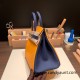 Hermes Birkin 25cm Epsom 9H/ Soleil & 73 /Blue Saphir Gold Hardware Full Handmade 056 Hermes Birkin 25cm Epsom 9H/ Soleil & 73 /Blue Saphir Gold Hardware Full Handmade 056