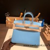 Hermes Birkin 25cm Epsom 7N/Celeste Gold Hardware Full Handmade 066