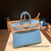 Hermes Birkin 25cm Epsom 7N/Celeste Gold Hardware Full Handmade 066