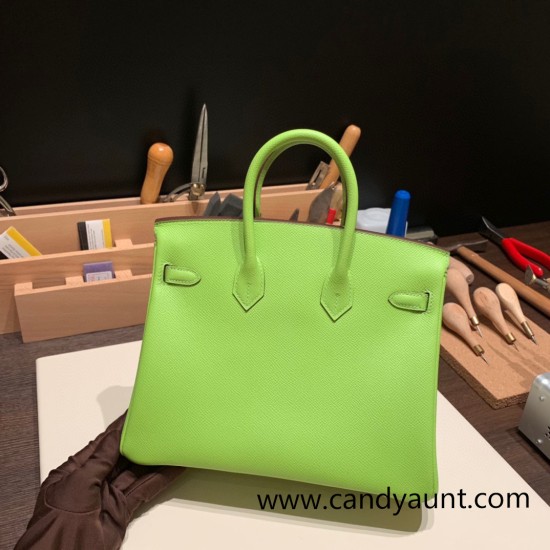 Hermes Birkin 25cm Epsom 6R/ Kiwi Gold Hardware Full Handmade 069 Hermes Birkin 25cm Epsom 6R/ Kiwi Gold Hardware Full Handmade 069