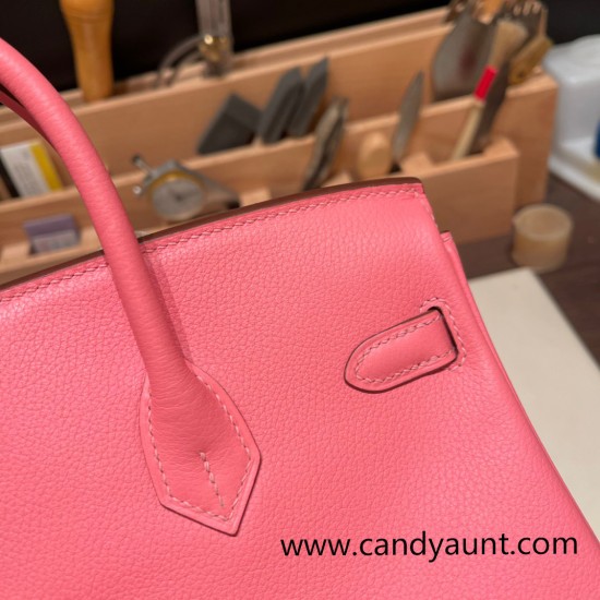 Hermes Birkin 25cm swift K4 /Rose d’ete Gold Hardware Full Handmade 071 Hermes Birkin 25cm swift K4 /Rose d’ete Gold Hardware Full Handmade 071