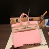 Hermes Birkin 25cm swift 3Q/Rose Sakura Silver Hardware Full Handmade 073