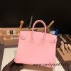 Hermes Birkin 25cm swift 3Q/Rose Sakura Silver Hardware Full Handmade 073