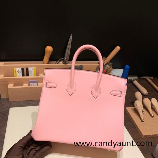 Hermes Birkin 25cm swift 3Q/Rose Sakura Silver Hardware Full Handmade 073 Hermes Birkin 25cm swift 3Q/Rose Sakura Silver Hardware Full Handmade 073