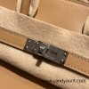 Hermes Birkin 25cm swift 0M/Chai Silver Hardware Full Handmade 074