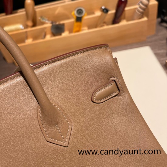 Hermes Birkin 25cm swift 0M/Chai & X9 /Mauve Sylvestre Full Handmade 075 Hermes Birkin 25cm swift 0M/Chai & X9 /Mauve Sylvestre Full Handmade 075