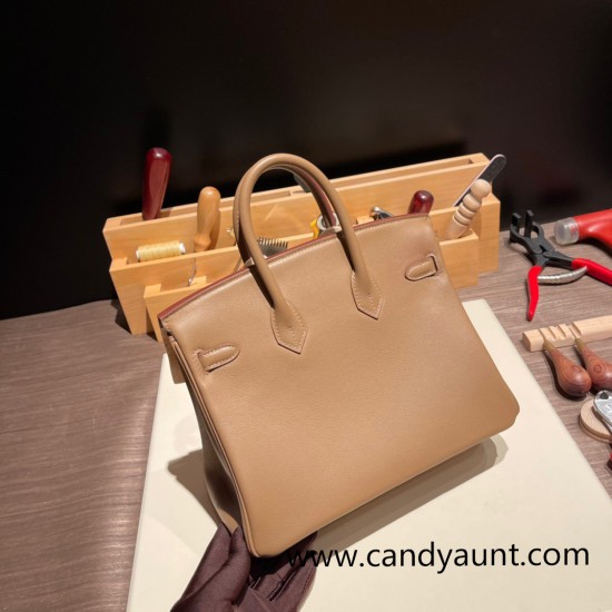 Hermes Birkin 25cm swift 0M/Chai & X9 /Mauve Sylvestre Full Handmade 075 Hermes Birkin 25cm swift 0M/Chai & X9 /Mauve Sylvestre Full Handmade 075