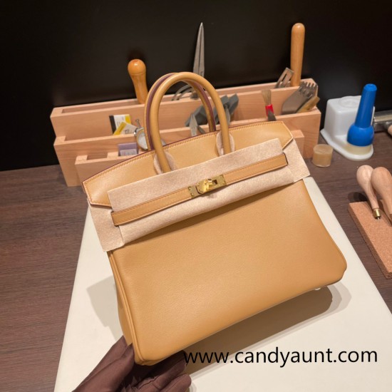 Hermes Birkin 25cm swift 4B/Biscui Gold Hardware Full Handmade 076 Hermes Birkin 25cm swift 4B/Biscui Gold Hardware Full Handmade 076