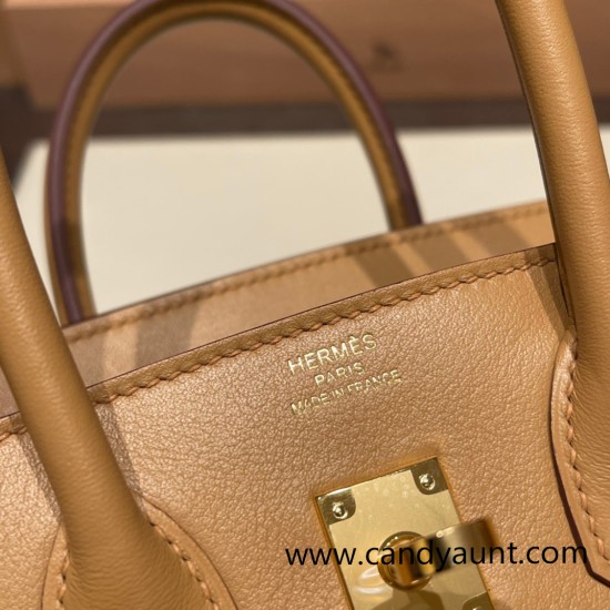 Hermes Birkin 25cm swift 4B/Biscui Gold Hardware Full Handmade 076 Hermes Birkin 25cm swift 4B/Biscui Gold Hardware Full Handmade 076