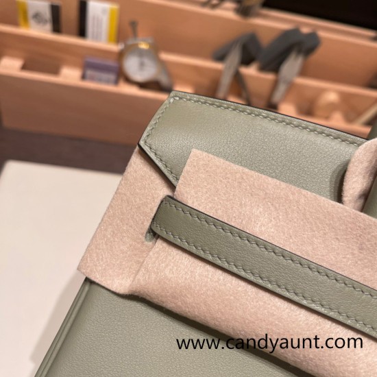 Hermes Birkin 25cm swift Q1/ Sauge Silver Hardware Full Handmade 077 Hermes Birkin 25cm swift Q1/ Sauge Silver Hardware Full Handmade 077