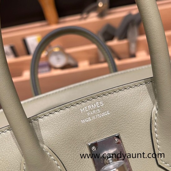 Hermes Birkin 25cm swift Q1/ Sauge Silver Hardware Full Handmade 077 Hermes Birkin 25cm swift Q1/ Sauge Silver Hardware Full Handmade 077
