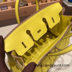 Hermes Birkin 25cm swift 9R/ Lime Silver Hardware Full Handmade 079