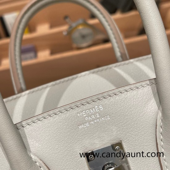 Hermes Birkin 25cm swift 80 Pearl Grey Silver Hardware Full Handmade 080 Hermes Birkin 25cm swift 80 Pearl Grey Silver Hardware Full Handmade 080