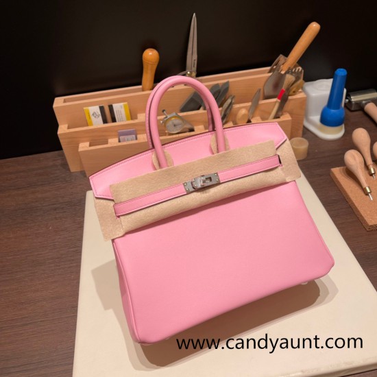 Hermes Birkin 25cm swift 5P /Pink Silver Hardware Full Handmade 082 Hermes Birkin 25cm swift 5P /Pink Silver Hardware Full Handmade 082