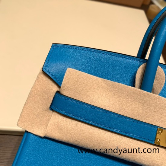 Hermes Birkin 25cm swift 0F /Blue Frida Gold Hardware Full Handmade 084 Hermes Birkin 25cm swift 0F /Blue Frida Gold Hardware Full Handmade 084