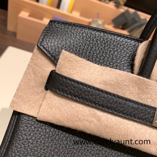 Hermes Birkin 25cm togo 89/Black (Noir) Silver Hardware Full Handmade 090 Hermes Birkin 25cm togo 89/Black (Noir) Silver Hardware Full Handmade 090