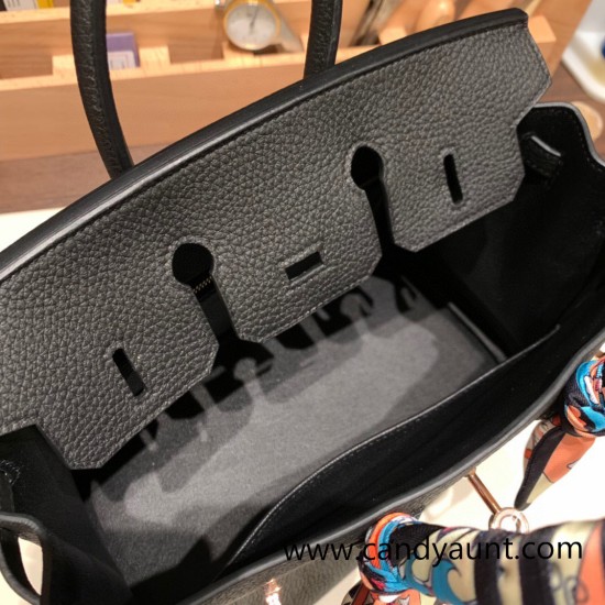 Hermes Birkin 25cm togo 89/Black (Noir) Silver Hardware Full Handmade 090 Hermes Birkin 25cm togo 89/Black (Noir) Silver Hardware Full Handmade 090