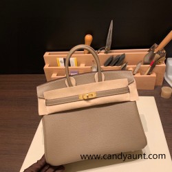 Hermes birkin 30cm stock Swift & Canvas 0M/Chai Silver Hardware  Full Handmade