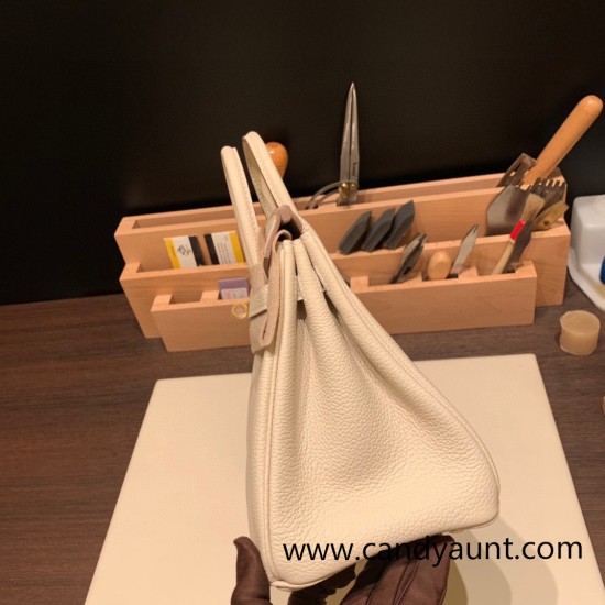Hermes Birkin 25cm togo 10 /Craie Gold Hardware Full Handmade 096 Hermes Birkin 25cm togo 10 /Craie Gold Hardware Full Handmade 096