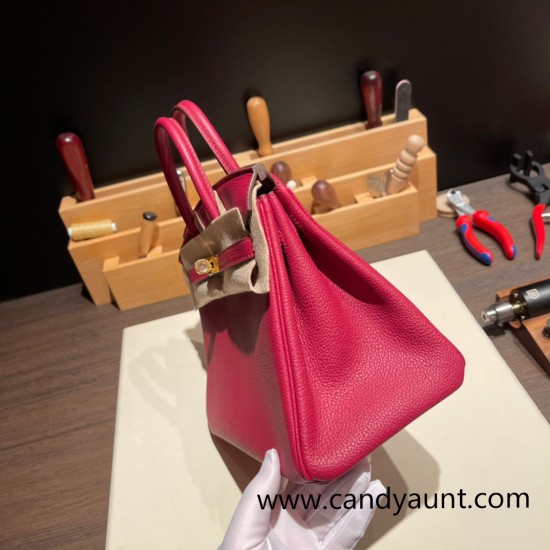 Hermes Birkin 25cm togo B5 /Ruby Gold Hardware Full Handmade 104 Hermes Birkin 25cm togo B5 /Ruby Gold Hardware Full Handmade 104