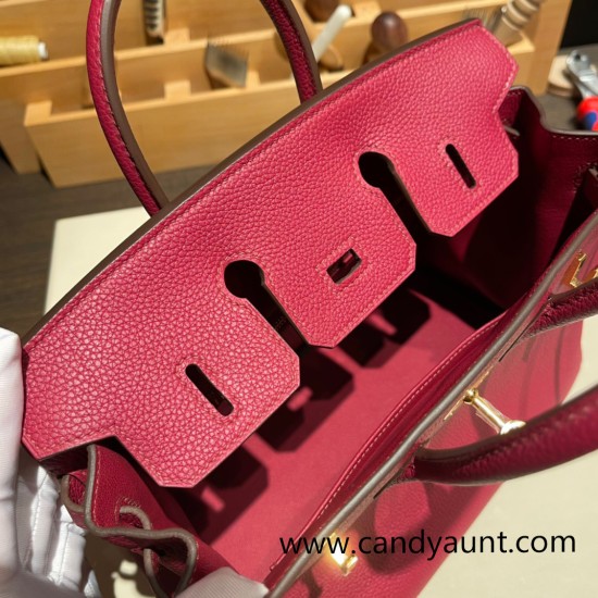 Hermes Birkin 25cm togo B5 /Ruby Gold Hardware Full Handmade 104 Hermes Birkin 25cm togo B5 /Ruby Gold Hardware Full Handmade 104