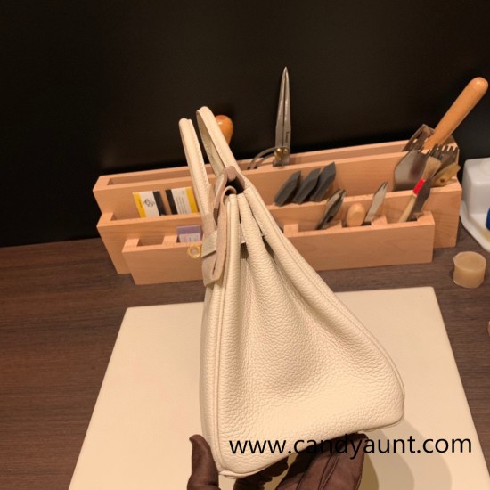 Hermes Birkin 25cm togo 10/Craie Gold Hardware Full Handmade 113 Hermes Birkin 25cm togo 10/Craie Gold Hardware Full Handmade 113