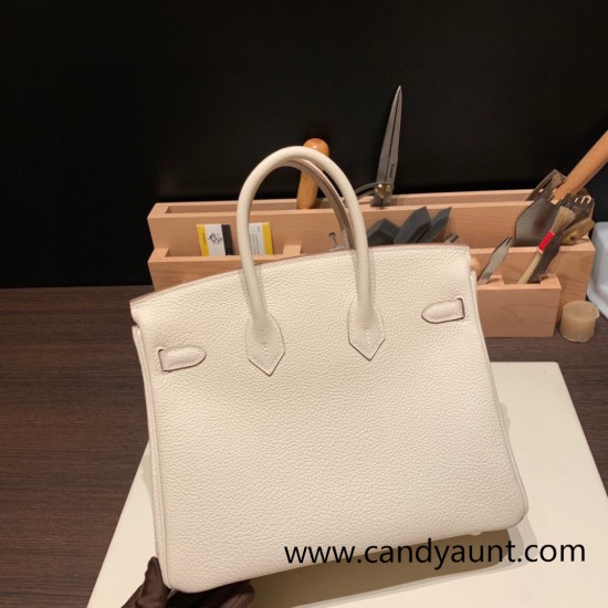 Hermes Birkin 25cm togo 10/Craie Rose Gold Hardware Full Handmade 114 Hermes Birkin 25cm togo 10/Craie Rose Gold Hardware Full Handmade 114