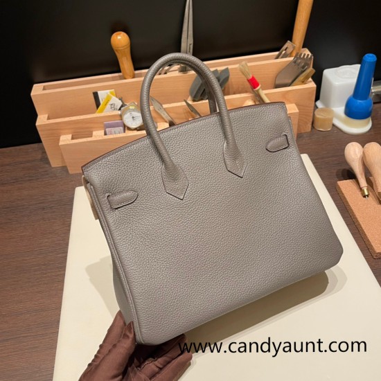 Hermes Birkin 25cm togo 8F/Etain Rose Gold Hardware Full Handmade 120 Hermes Birkin 25cm togo 8F/Etain Rose Gold Hardware Full Handmade 120