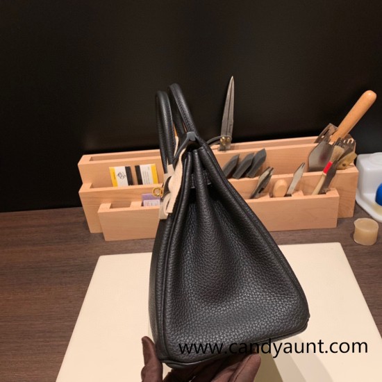 Hermes Birkin 25cm togo 89/ Black Gold Hardware Full Handmade 131 Hermes Birkin 25cm togo 89/ Black Gold Hardware Full Handmade 131