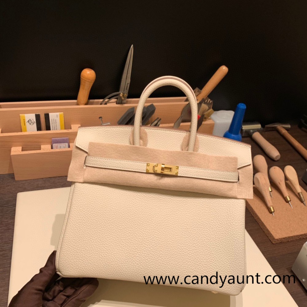 Hermes Birkin 25cm togo new stock Birkin 10/ Craie Gold Hardware Full Handmade 134