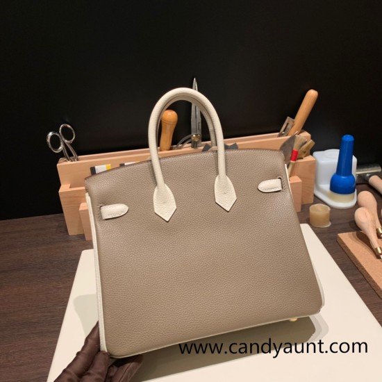 Hermes Birkin 25cm togo new stock Birkin 18/Étoupe Grey&10 /Craie Full Handmade 136 Hermes Birkin 25cm togo new stock Birkin 18/Étoupe Grey&10 /Craie Full Handmade 136