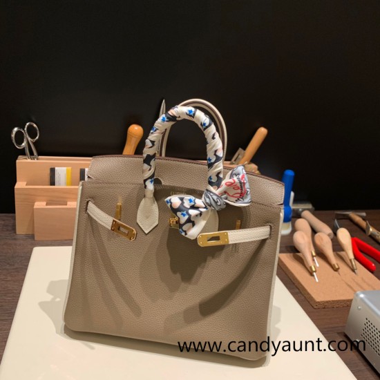 Hermes Birkin 25cm togo new stock Birkin 18/Étoupe Grey&10 /Craie Full Handmade 136 Hermes Birkin 25cm togo new stock Birkin 18/Étoupe Grey&10 /Craie Full Handmade 136