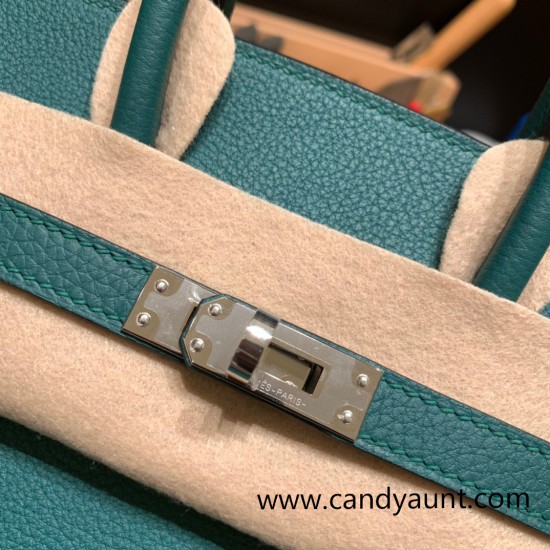 Hermes Birkin 25cm togo new stock Birkin Z6 /Malachite Silver Hardware Full Handmade 140 Hermes Birkin 25cm togo new stock Birkin Z6 /Malachite Silver Hardware Full Handmade 140
