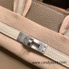 Hermes Birkin 25cm togo 10/ Craie & Étoupe Grey Silver Hardware Full Handmade 145