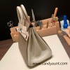 Hermes Birkin 25cm togo 10/ Craie & Étoupe Grey Silver Hardware Full Handmade 145