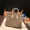 Hermes Birkin 25cm togo 10/ Craie & Étoupe Grey Silver Hardware Full Handmade 145