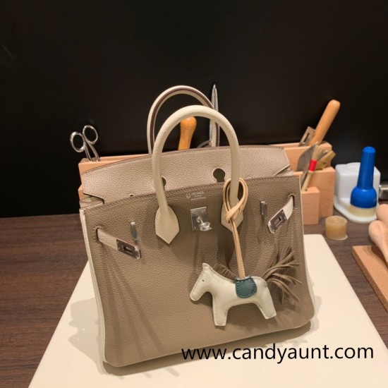 Hermes Birkin 25cm togo 10/ Craie & Étoupe Grey Silver Hardware Full Handmade 145 Hermes Birkin 25cm togo 10/ Craie & Étoupe Grey Silver Hardware Full Handmade 145