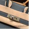 Hermes Birkin 25cm togo 6O/Vert Cypres & S4 /Deep Blue Silver Hardware Full Handmade 147