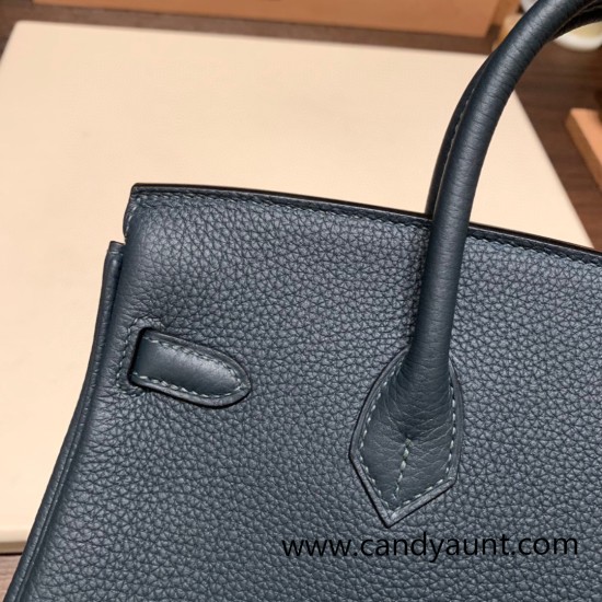 Hermes Birkin 25cm togo 6O/Vert Cypres & S4 /Deep Blue Silver Hardware Full Handmade 147 Hermes Birkin 25cm togo 6O/Vert Cypres & S4 /Deep Blue Silver Hardware Full Handmade 147