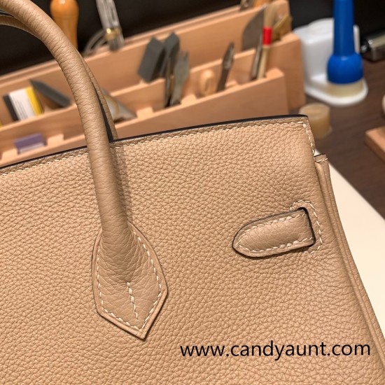 Hermes Birkin 25cm togo 14/Beige Gold Hardware Full Handmade 150 Hermes Birkin 25cm togo 14/Beige Gold Hardware Full Handmade 150