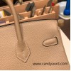 Hermes Birkin 25cm togo 14/Beige Silver Hardware Full Handmade 151