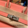 Hermes Birkin 25cm togo K4 /Rose d’ete Silver Hardware Full Handmade 152