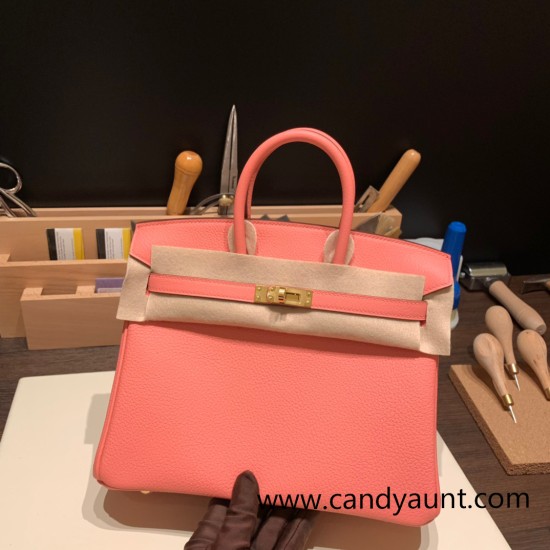 Hermes Birkin 25cm togo K4 /Rose d’ete Gold Hardware Full Handmade 153 Hermes Birkin 25cm togo K4 /Rose d’ete Gold Hardware Full Handmade 153