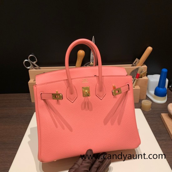 Hermes Birkin 25cm togo K4 /Rose d’ete Gold Hardware Full Handmade 153 Hermes Birkin 25cm togo K4 /Rose d’ete Gold Hardware Full Handmade 153