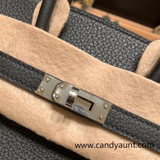 Hermes Birkin 25cm togo 89 /Black (Noir) Silver Hardware Full Handmade 154 Hermes Birkin 25cm togo 89 /Black (Noir) Silver Hardware Full Handmade 154