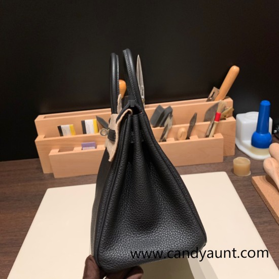 Hermes Birkin 25cm togo 89 /Black (Noir) Silver Hardware Full Handmade 154 Hermes Birkin 25cm togo 89 /Black (Noir) Silver Hardware Full Handmade 154