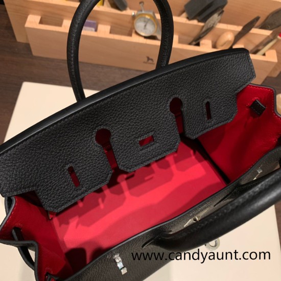 Hermes Birkin 25cm togo 89 /Black (Noir) Silver Hardware Full Handmade 154 Hermes Birkin 25cm togo 89 /Black (Noir) Silver Hardware Full Handmade 154