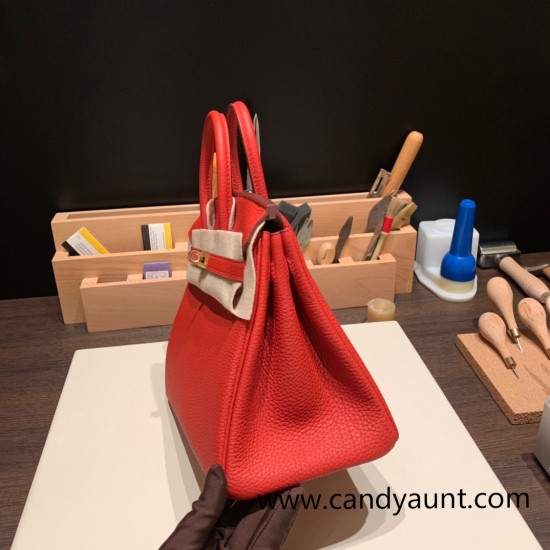 Hermes Birkin 25cm togo S3 /Rouge Cœur Gold Hardware Full Handmade 157 Hermes Birkin 25cm togo S3 /Rouge Cœur Gold Hardware Full Handmade 157